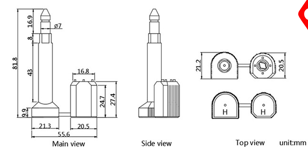 Diagrama de medidas PLOCKSEAL B106 Large