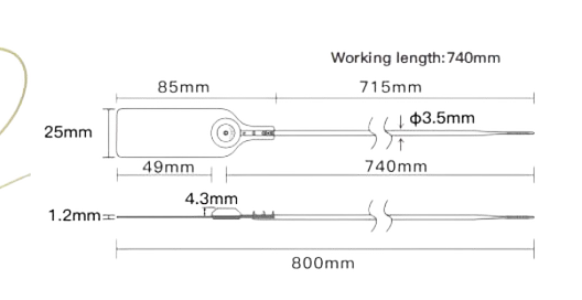 Diagrama de medidas PLOCKSEAL RatSeal XL80